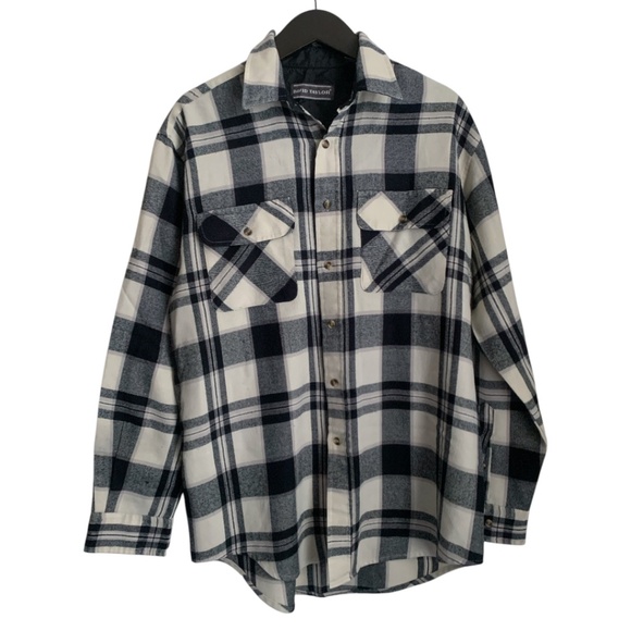 David Taylor Men's Flannel Lined Jacket Size Medium Tall MT Black Gray White - Picture 1 of 4